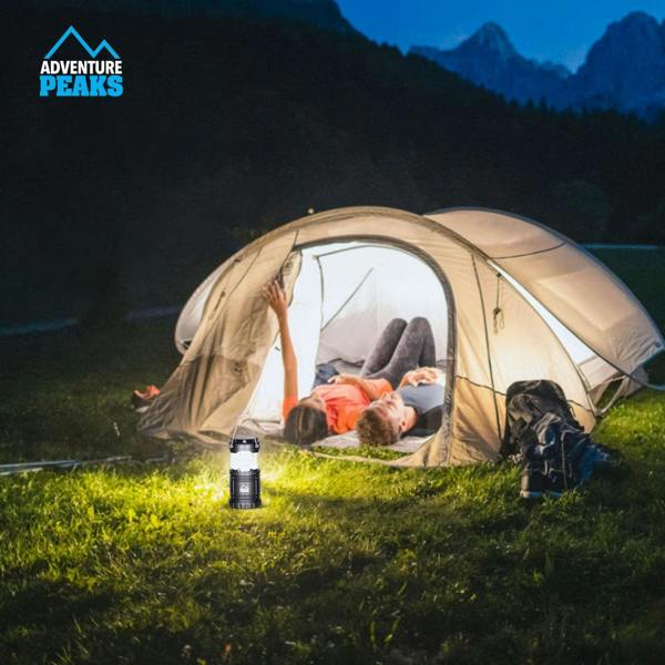 Adventure Peaks Camping Lantern Battery Operated 2 Pack - 300 Lumen COB Camping Lamp Collapsible Tent Light with Handle