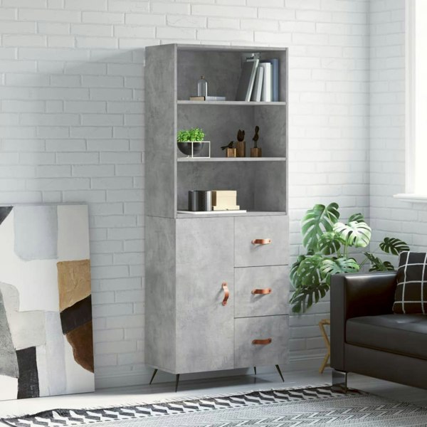 Berkfield Highboard Concrete Grey 69.5x34x180 cm Engineered Wood