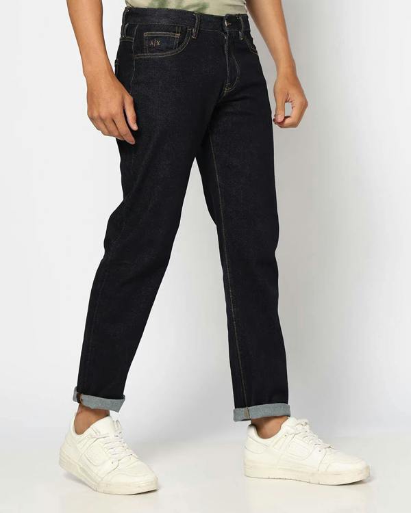 Armani Exchange Mens J16 Straight Fit Jeans - Blue Denim MB001 - CHO - Designer Mens Jeans
