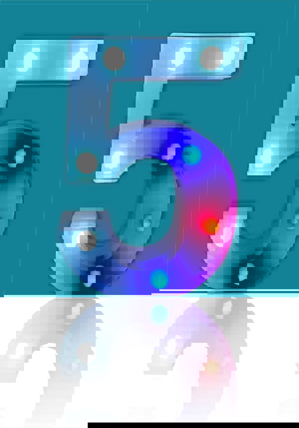 St Helens Battery Operated RGB Number With Remote Control Number 5