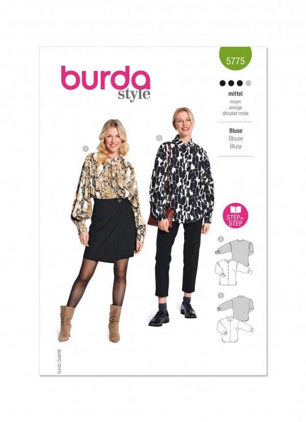 Burda Sewing Pattern 5775 Tops and Shirts For Women, 10-22 (36-48) - Intermediate