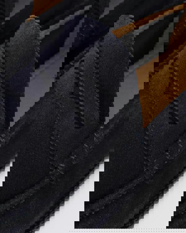 BOSS Orange Tevan Mens Suede Moccasin Shoes - Dark Blue 401