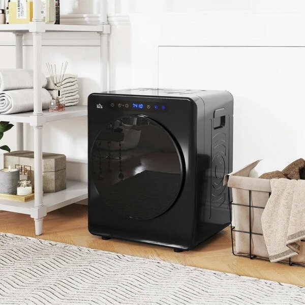 4kg Compact 40-60℃ Tumble Dryer - Black - Black
