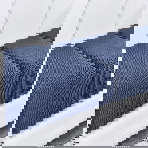 Anyhouz Anyseat Sofa Cover Navy Polyester Thick Stretchable Cushion For Living Room 1Pc Normal Size 225-275cm