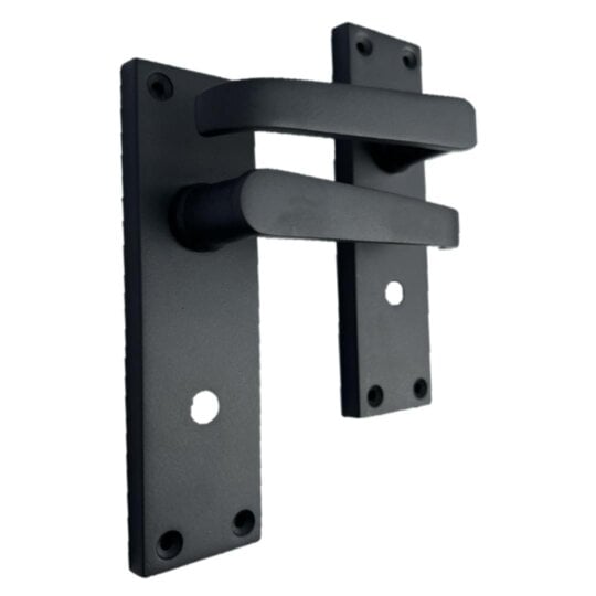 EDH Door Hardware Victorian Straight Matt Black Bathroom Interior Door Handles+Bathroom SASH Lock2