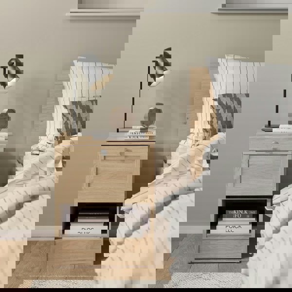 Furniture To Go Brande Nightstand with1 Frame Drawer in Jackson Hickory