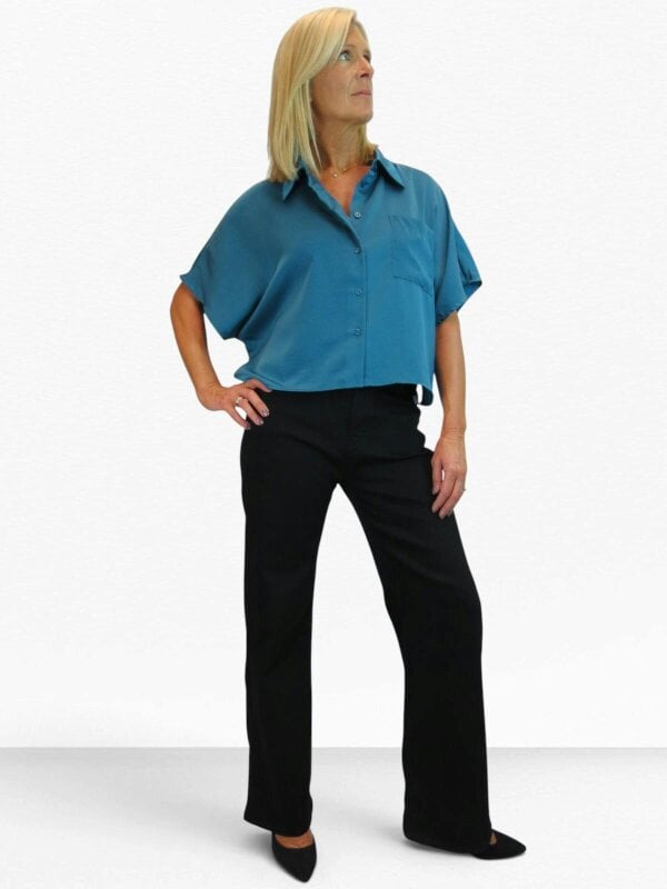 Paulo Due Women's High Waist Wide Straight Leg Stretch Jeans
