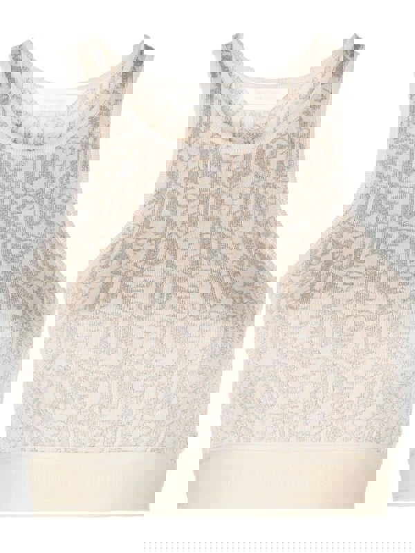Palm Angels Monogram Jacquard Knit Bra Top Beige - Supplied FashionPALM ANGELS