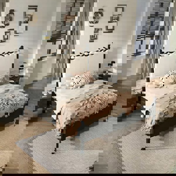 Roberta King Size / Super King Bed, Cream & Black-Weilai Concept-Weilai Concept