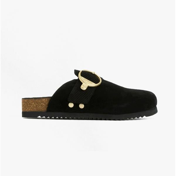 Barbour Barbour KYRA CLOSED Womens Mules Sandals Black Suede