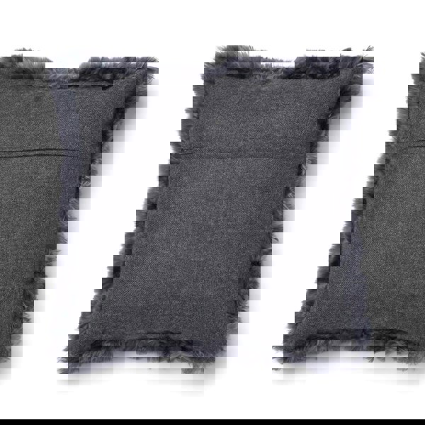 Alpaca Cushion | Long Wool Steel