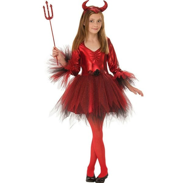 Bristol Novelty Girls Devil Halloween Costume - Red