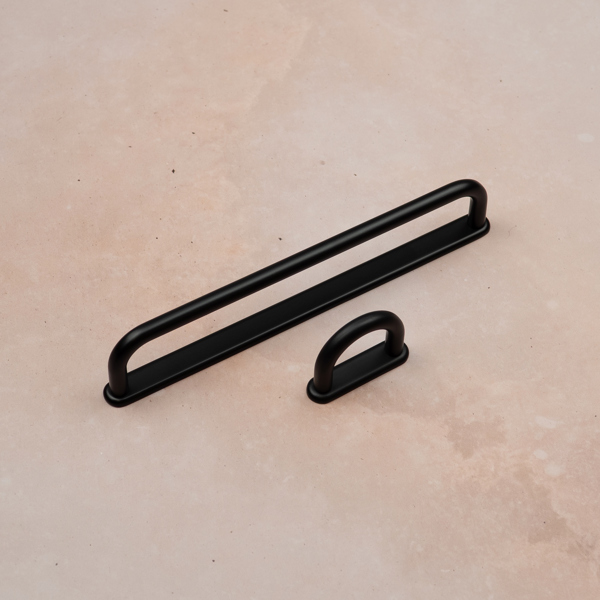 Handle & Home Matt Black Loop Cabinet Handles with Backplate