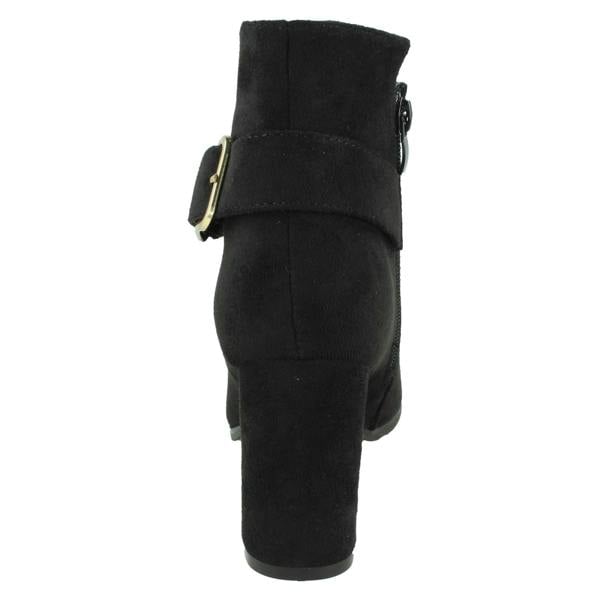Spot On Ladies High Heel Ankle Boots with Inside Zip and Side Buckle F51205