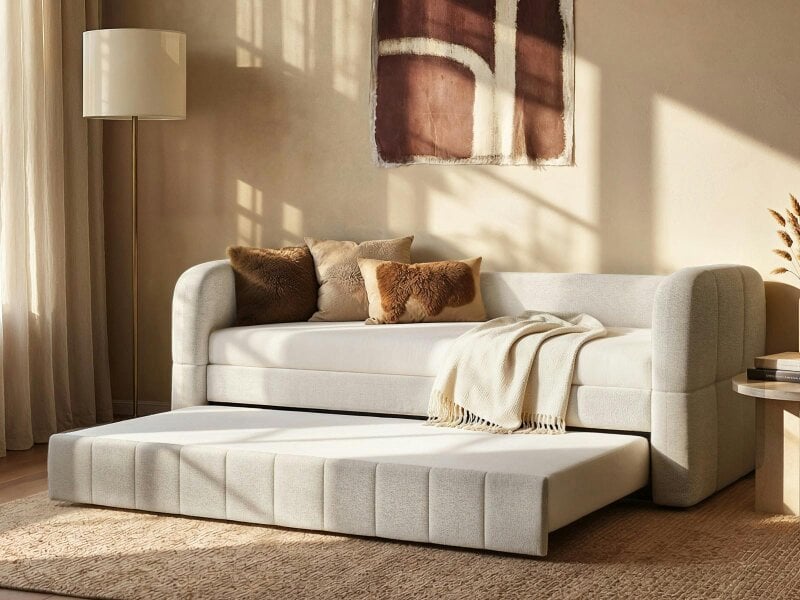 Flair Livia Day Bed with Trundle Cream