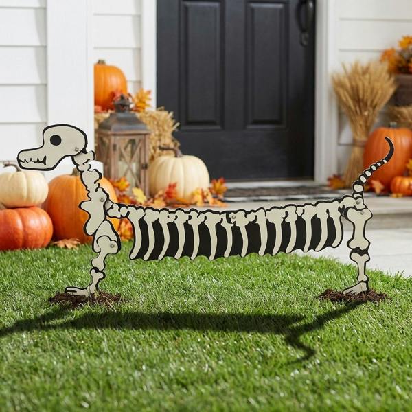 Garden Greatness Distinctive Sausage Dog Skeleton Halloween Stake