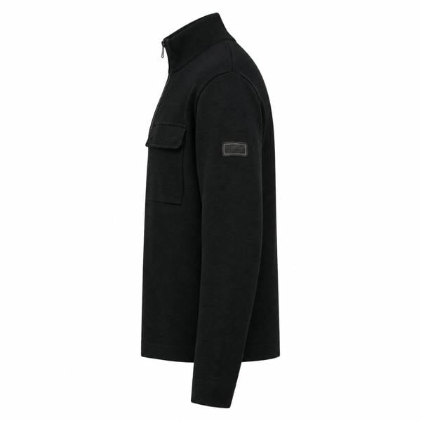 Barbour International Burley Half Zip Cardigan Jumper Black