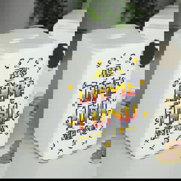 Personalised Memento Company Personalised Gaming Fund Ceramic Square Money Box