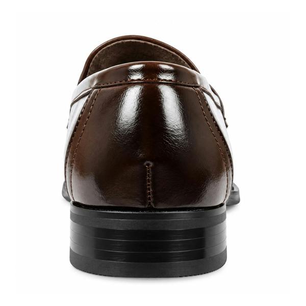 Men's Classic Vegan Leather Slip-On Saddle Strap Loafers