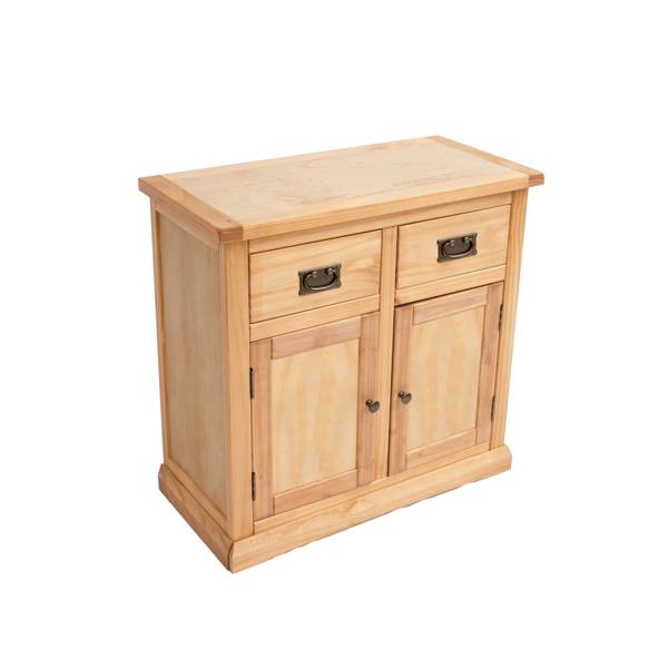 Cabinet Bits Lucca Waxed 2 Drawer 2 Door Sideboard Brass Drop Handle