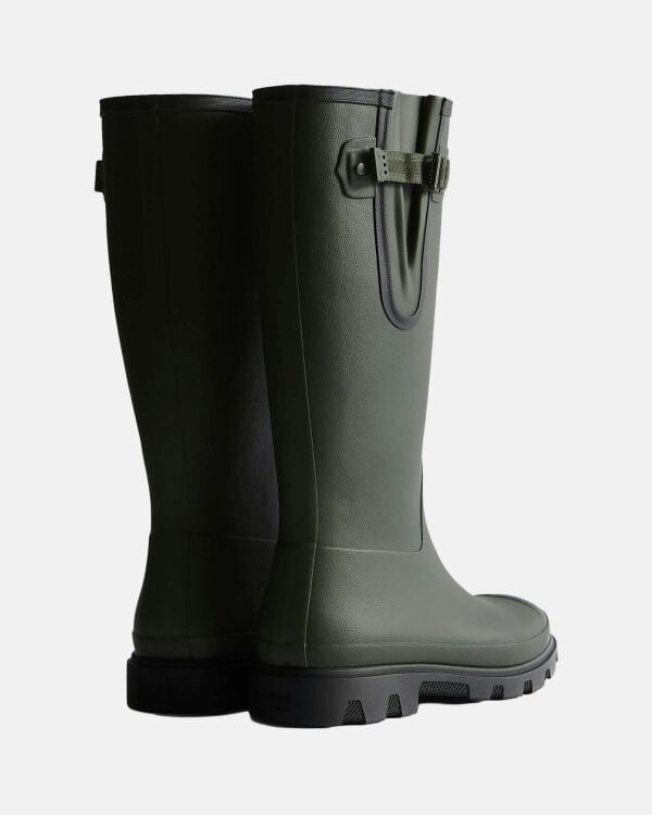 Hunter Unisex Downpour Adjustable Boot - Dark Olive/Black