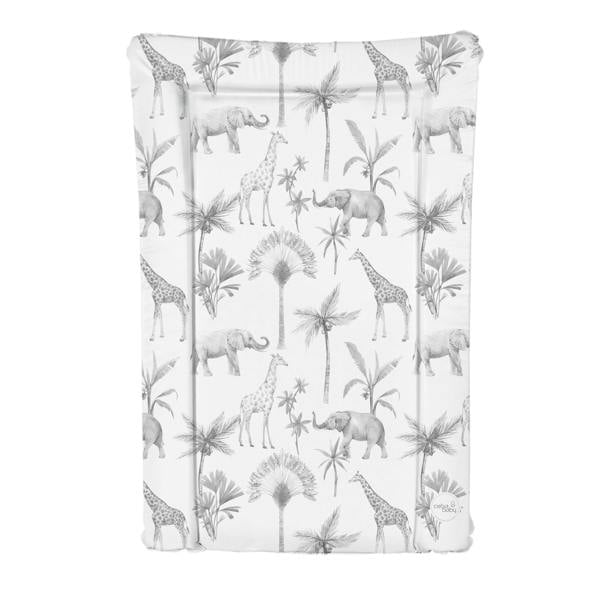 Ceba Deluxe Unisex Baby Waterproof Changing Mat with Raised Edges - Monochrome Safari Animals
