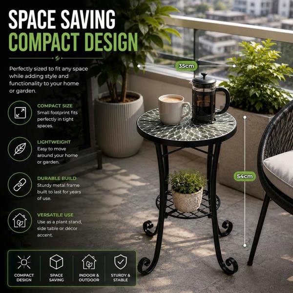 35cm Leaf Mosaic Plant Stand/Side Table image 8