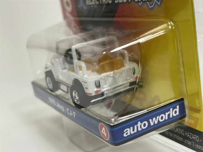 Auto World Slot Cars 1979 Jeep CJ-7 White HO Scale Slot Car X Traction Auto World SC368-4