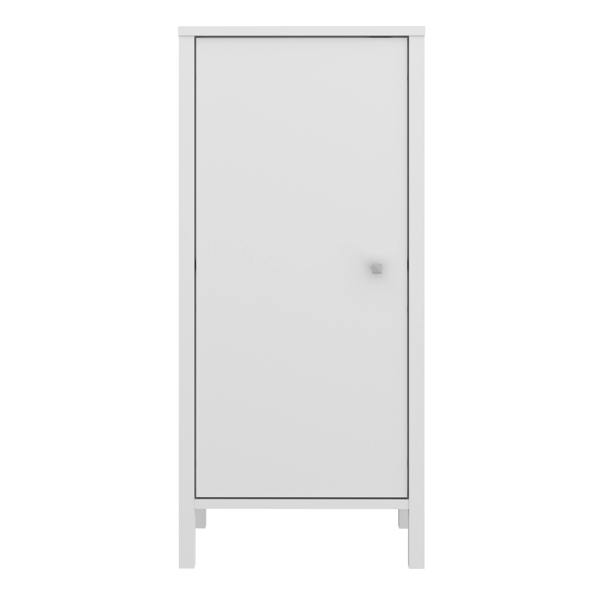 Furniture To Go Ipsarion Under Sink Bathroom Storage Unit with 1 Door & Silver Handle in White