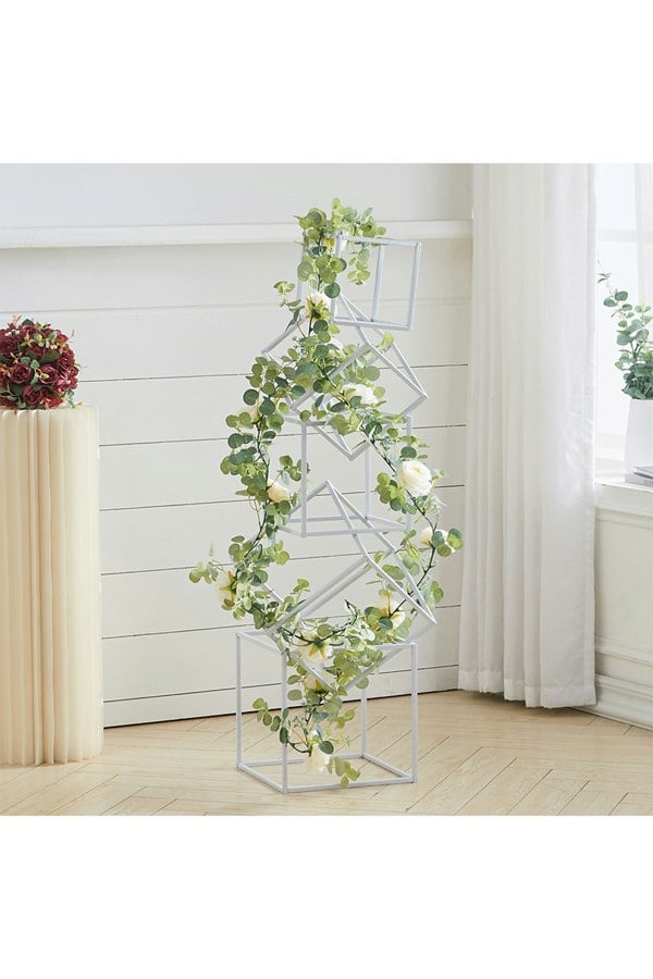 Living and Home Metal Flower Stand Rack for Wedding Decor 28cm*28cm*28cm
