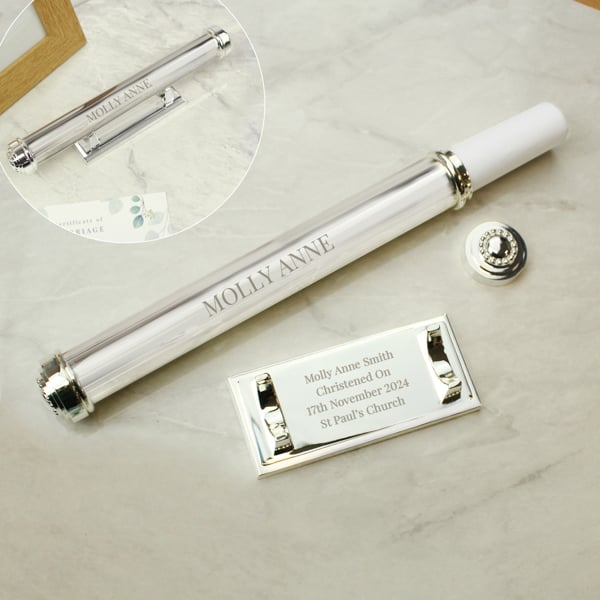 Personalised Memento Company Personalised Silver Plated Certificate Holder