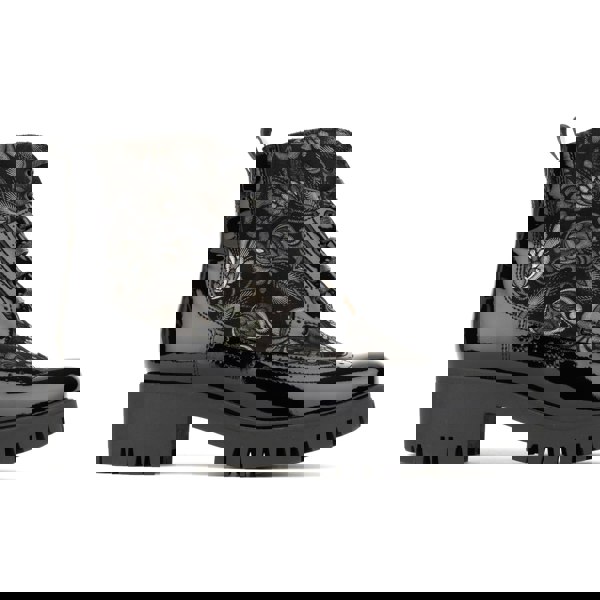 Embassy London Milliner Platform - Emboss - Women's leather chunky 1 inch platform ankle boot in black