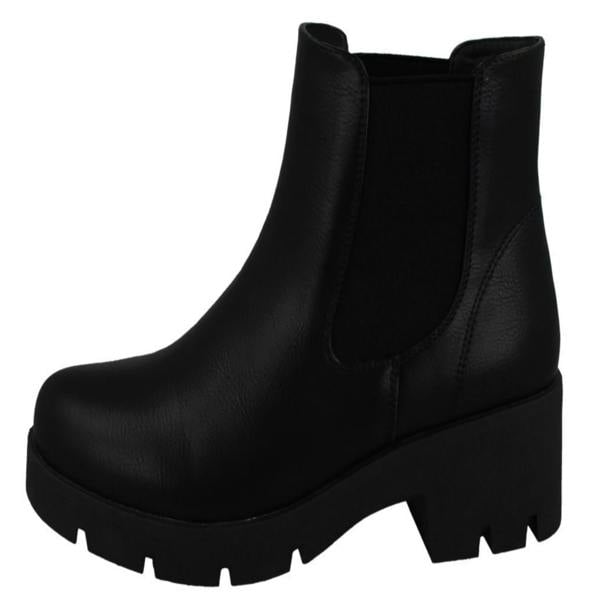 Spot On Ladies Spot On Chunky Ankle Boots F50986