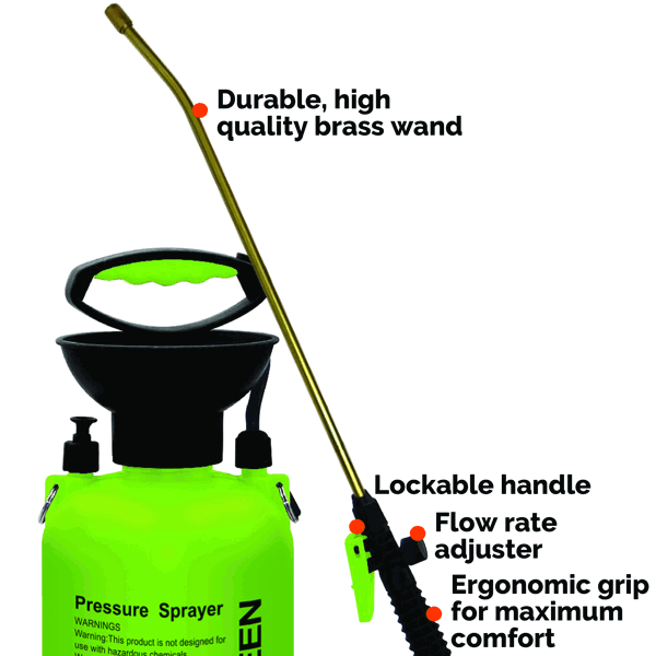 ProKleen Pro-Kleen Garden Pressure Pump Sprayer Manual Action 8L With Brass Lance and 2 x Spare Seal Kits