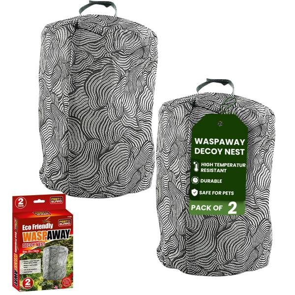 Pest Guard Wasp Nest 2 Pack - Fake Wasp Nests, Weather Resistant Hanging Wasp & Hornet Decoy for Garden & Patio