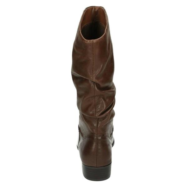 Spot On Ladies Leather Collection Pull Up Calf Length Boots