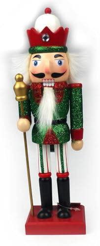 25cm Wooden Red and Green Nutcracker Soldiers Set of 4 Christmas Standing Decorations image 7