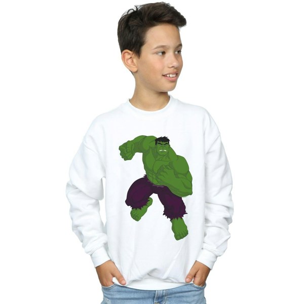 Marvel Boys Hulk Pose Sweatshirt - White