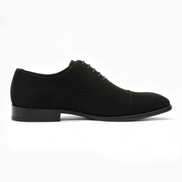 Dolcetto Men’s Black Faux Suede Leather Lace-Up Derby Oxford Shoes