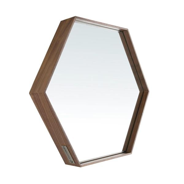 Angel Cerdá Hexagonal Walnut Wall Mirror 3039