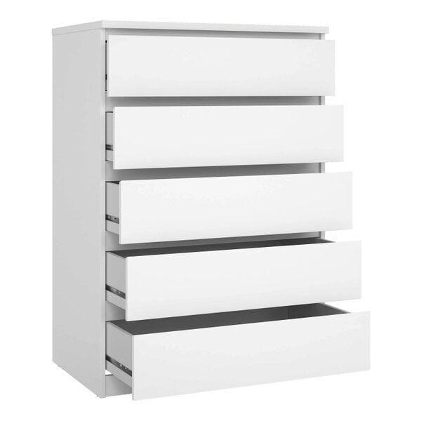 Wyld Haus Budapest White Wooden Storage Chest 5 Drawers