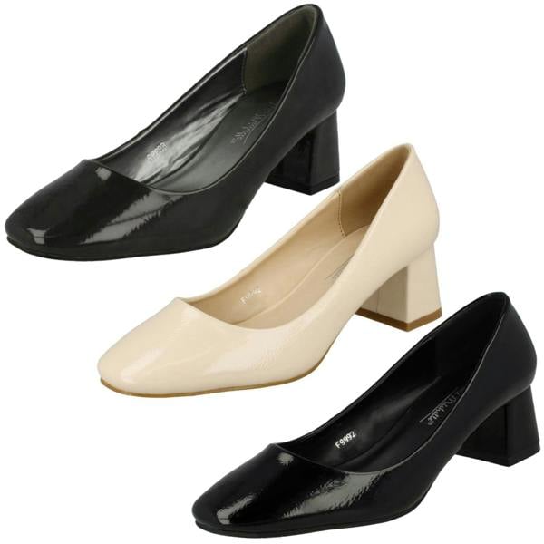 Anne Michelle Ladies Anne Michelle Mid Chunky Heel Court Shoes