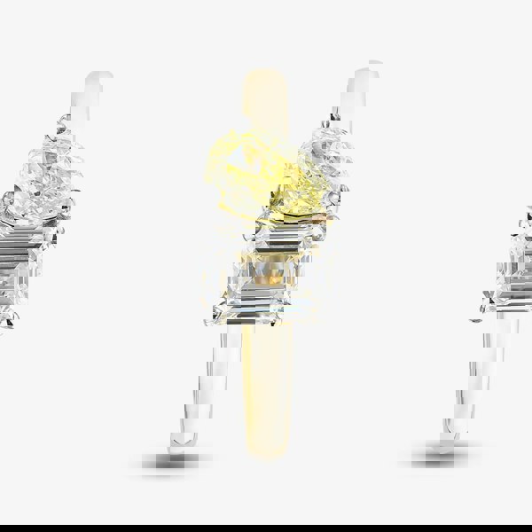 T. H. Baker 9ct Two Colour Gold Certified 1.79ct Emerald & Pear Cut Lab Grown Diamond Dress Ring PO6878-SS2S02