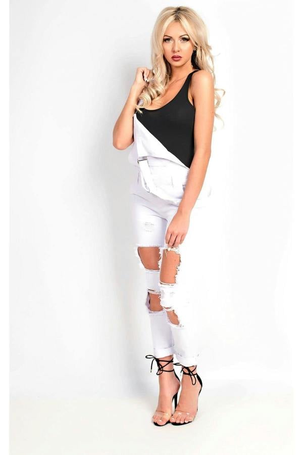 Ripped Dungarees i14277 - Denim