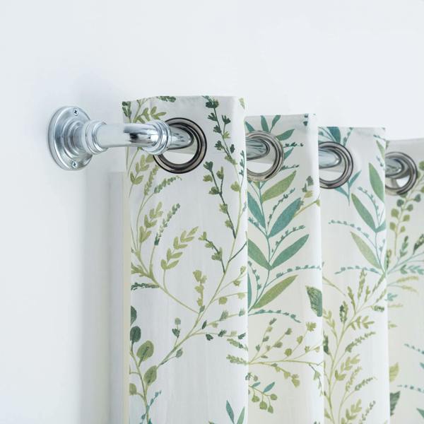 A.Unique Home Room Darkening Extendable Metal Curtain Pole (25/28mm) (Nickel,120cm-220cm)