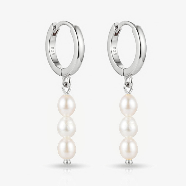 MUCHV Tiny Baroque Pearl Huggie Hoop Earrings