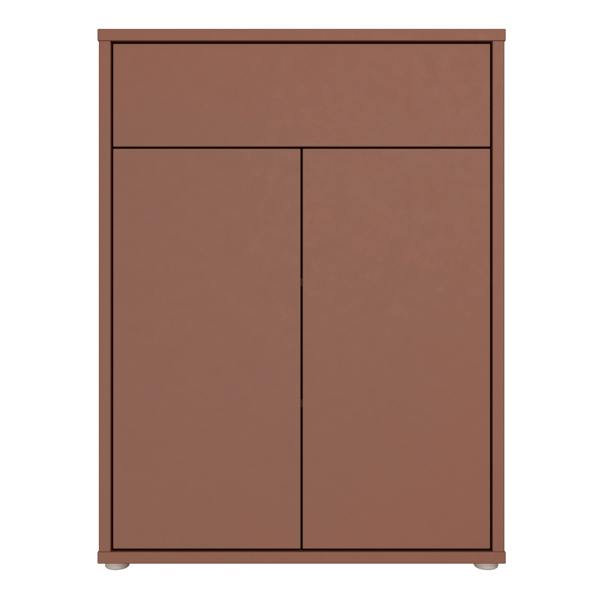 Furniture To Go Alice Springs Compact Shoe Cabinet with 2 Doors Push-to-Open & 1 Drawer Push-to-Open in Terracotta