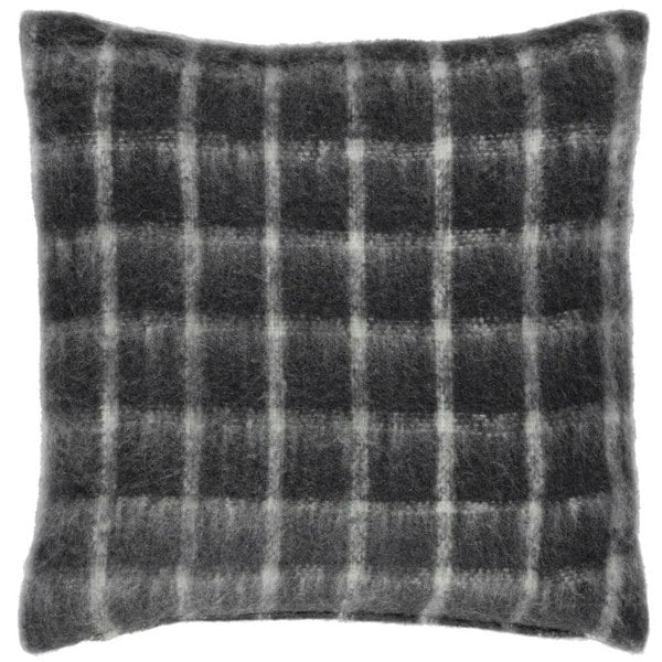 Yard Yarrow Faux Mohair Checked Cushion Cover - Storm Grey