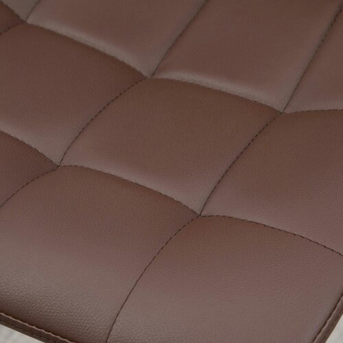 Wyld Haus Ninora Set Of 2 Brown Tufted Faux Leather Swivel Bar Stools With Back Support