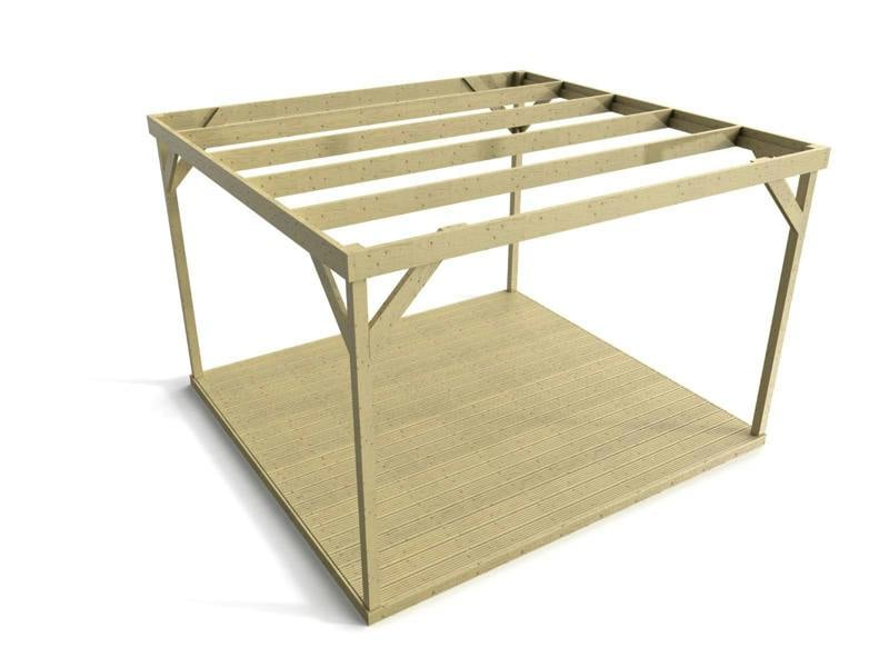 Arbor Garden Solutions Wooden Box Pergola and Decking Kit